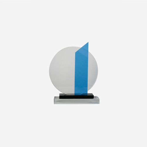 Cristal circular con azul