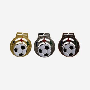 Medalla metálica pintada de fútbol