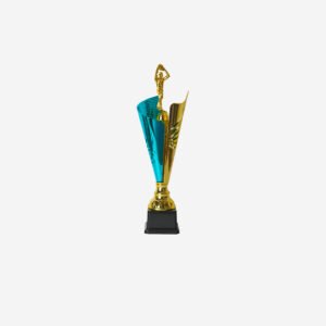 Trofeo plástico azul/dorado