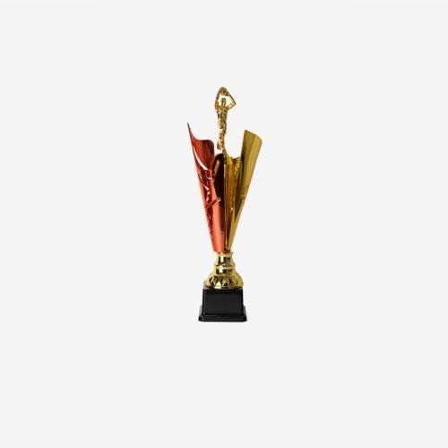 Trofeo plástico rojo/dorado