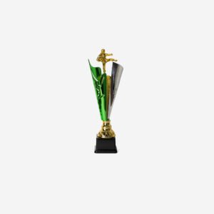 Trofeo plástico verde/plateado