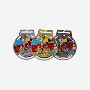 Medallas metálicas pintadas